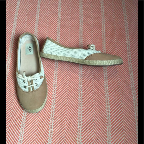 UGG Shoes - Ugg carmel & cream espadrille slip on shoes